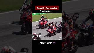 Augusto Fernandez Practice Start เกือบกวาดคันอื่นร่วง thaigp 2024  motogp2024 augustofernandez [upl. by Eiznek]