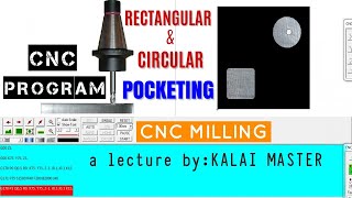 POCKETING CNC MILLINGHOW TO WRITE EXECUTE RECTANGULAR AND CIRCULAR POCKETING CNC PROGRAM IN TAMIL [upl. by Laikeze414]