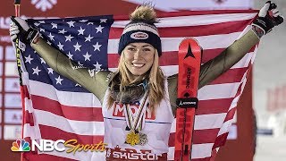 Mikaela Shiffrin makes history with fourth consecutive slalom title  NBC Sports [upl. by Leroy]