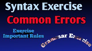 Mastering Syntax amp Avoiding Common Errors  English Grammar Exercise by Vinay Sir grammar syntax [upl. by Remled]