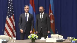 Breaking news Blinken meets with foreign ministers of Armenia and Azerbaijan [upl. by Yelraf]