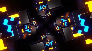 Orange and Blue Movement Through Moving Neon Shapes Background VJ Loop in 4K [upl. by Nna]