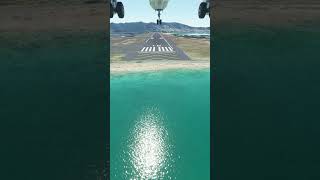 Cinematic view of flight landing in St Martins airport  Flight simulator [upl. by Rice]