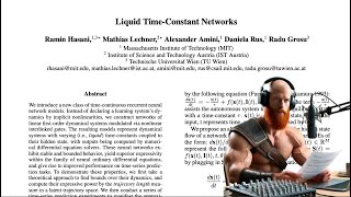 Data Science TLDR 7  quotLiquid timeconstant networksquot [upl. by Eelsel]