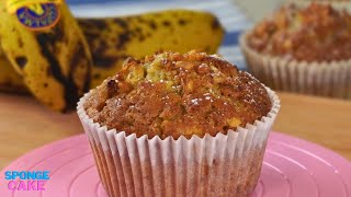 Magdalenas de Plátano Maduro y Crocante de Almendras en 5 Minutos  Receta fácil saludable y barata [upl. by Ylebmik147]