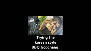 Gopchang korean BBQ grilled beef tripe  beef intestines koreangrill koreatravel koreatrip [upl. by Neerak682]