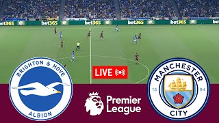 LIVE Brighton Hove Albion vs Manchester City Premier League 2425 Full Match VideoGame Simulation [upl. by Hacissej]