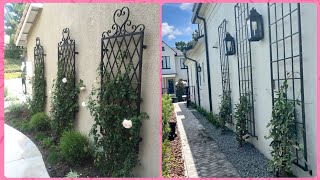 Rustic Flower Trellis Designs For Walls  Garden Makeover  Enrejado de flores [upl. by Hayarahs54]