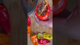 Recette de poivrons farcis au airfryer special halloween recette halloween airfryer poivrons [upl. by Akihc]