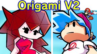 Friday Night Funkin VS Paper Mario The Origami King V2 FULL WEEK FNF Mod Chapter 1 2 3 4 [upl. by Lyssa]