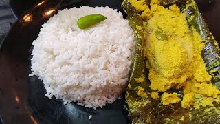 Ilish Macher Paturi Shorshe Ilish bhapa recipeBengali Hilsha Steamed Recipe [upl. by Ueihtam854]