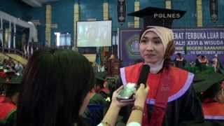 Wawancara Exclusive Peraih IPK Tertinggi Wisuda POLNES 2013 [upl. by Eylrahc87]