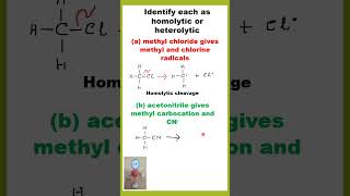 Homolytic Vs Heterolytic Bond Cleavage  Organic Chemistry youtubeshorts chemistrylearning [upl. by Cullan]