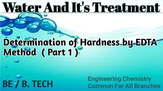 Hardness Determination by EDTA method I Complexometry I Reagents used in EDTA method I [upl. by Clarette]