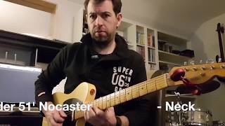 Telecaster Pickups Comparison  Fender Nocaster and Lollar Tele Special Pickups [upl. by Franny223]