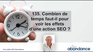 Combien de temps fautil pour voir les effets dune action SEO  Vidéo SEO Abondance N°135 [upl. by Doak]