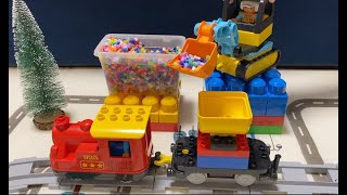 Lego Duplo  Koparka 🚧 pociąg 🚂 wywrotka 🚛 [upl. by Eniloj30]