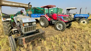 पहले दिन ही नुक़सान Kartar Combine Harvesting PB01 धान Mahindra Arjun Novo New Holland 3630 [upl. by Platt]