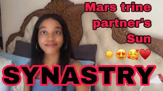 SYNASTRY Sun Trine Mars synastry  The perfect supportive relationship [upl. by Yenahteb37]