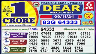 Dear Lottery Sambad Evening 6 PM today 091124 Nagaland State Lottery Result [upl. by Arney41]