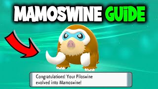 HOW TO EVOLVE PILOSWINE INTO MAMOSWINE ON POKEMON BRILLIANT DIAMOND AND SHINING PEARL [upl. by Cailean]