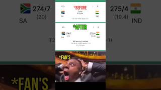 ICCT20 MACTH4 BEFOREIND Vs SA AFTERSA2747 Vs IND2754 india shorviral [upl. by Lilybel748]