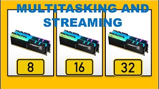 8gb Vs 16gb Vs 32gb Multitasking and streaming [upl. by Mchail]