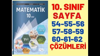 10SINIF MATEMATİK DERS KİTABI SAYFA 545556575859606162  MEB YAYINLARI BÖLÜM DEĞERLENDİRME [upl. by Ellainad]