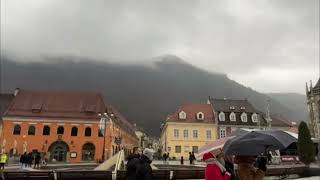 Romania in 30 sec Brasov on a foggy day January 2022 [upl. by Barbie553]