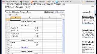 PitmanMorgan Test the Difference Between Correlated Variances part 1 [upl. by Octavia]