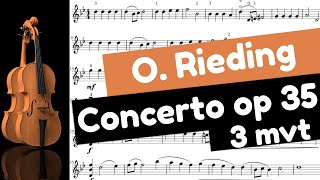 Oskar Rieding  Concerto pour violon op 35 3ème mouvement avec partition [upl. by Chelsy360]