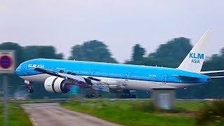 B777 AERODYNAMIC BRAKING SMOOTHEST LANDING EVER by KLM [upl. by Ormsby]