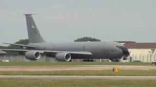 Aborted takeoff and takeoff USAF KC135R on Mildenhall 15072016 [upl. by Arrim]