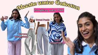 Meesho Winter Haul ☃️💙 Part 1  sweaters sweatshirts Puffer Jacket  sweat Pants 🫣😍 Mahi Kapoor [upl. by Gnos]