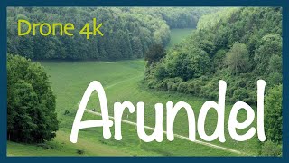 Arundel to Amberley walk  South Downs National Park  Drone 4k  🇬🇧 Hiking UK  England [upl. by Heinrike68]