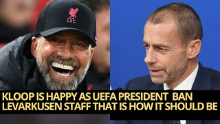 J Klopp Expresses Satisfaction as UEFA President Bans Leverkusen Staff for PostMatch Incident [upl. by Ayaet]