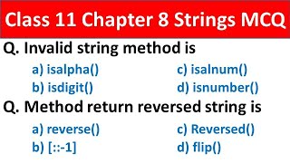 Class 11 Computer Science Chapter 8 Strings MCQ Questions and Answers  Vision Academy [upl. by Oinota740]