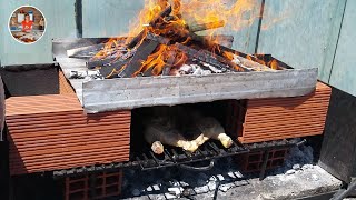 Horno a leña improvisado con ladrillos [upl. by Turino]