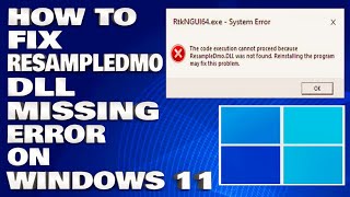 How To Fix ResampleDmoDLL is Missing Error in Windows 1110 Solution [upl. by Annehcu490]