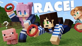 We Raced To Tame Minecraft Mobs w Lizzie amp Joey [upl. by Inad]