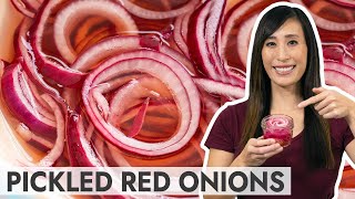 How to Make Perfectly Pickled Red Onions  Quick and Easy Recipe [upl. by Anaitsirc480]