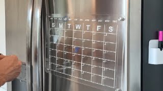 Clear Magnetic Calendar for Fridge 2 Pack Magnetic Acrylic Calendar Review [upl. by Bibi]