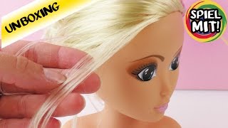 Super Model Frisierkopf mit langen blonden Haaren  Simba Toys Hair Stylist Unboxing [upl. by Glassman]