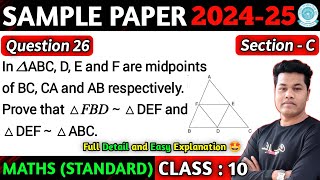 In triangle ABC D E and F are midpoints of BC CA and AB respectively Prove that triangle 𝐹𝐵𝐷 ∼ [upl. by Vange]