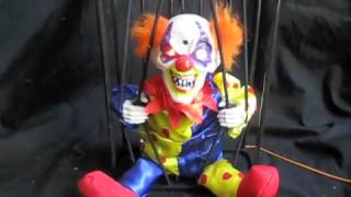 Animated Talking Clown Hanging in Cage Halloween Prop [upl. by Nayk]