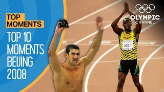 Top 10 Olympic Moments Beijing 2008  Top Moments [upl. by Natala]