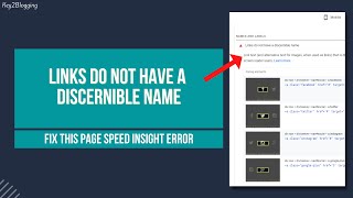 Links do not have a discernible name  Fix this Page speed insight Error [upl. by Adnohsak]