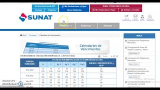 NUEVO CRONOGRAMA DE SUNAT 2022 [upl. by Angil]