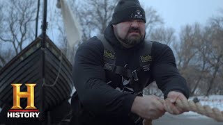 The Strongest Man in History Pulling a 60000 Pound Viking Ship Season 1  History [upl. by Jamille]