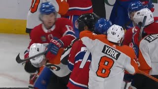 Montreal Canadiens vs Philadelphia Flyers End Of Period Scrum [upl. by Griffis334]